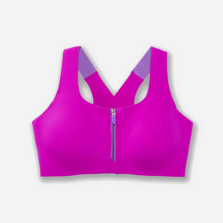 Brooks Dare Zip Womens Running Bra - Magenta/Heliotrope - Philippines (184032PJL)